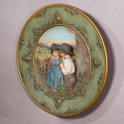 Terracotta Wall Plate by Johann Mar, 1890s-KJP-1738298