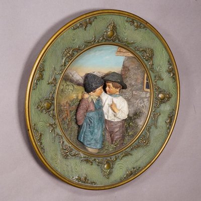 Terracotta Wall Plate by Johann Mar, 1890s-KJP-1738298