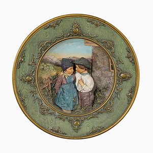 Terracotta Wall Plate by Johann Mar, 1890s-KJP-1738298