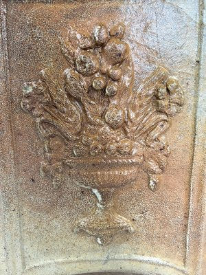 Terracotta Water Fountain with Floral Decoration and Medici Cup, 19th Century-EUT-2023583