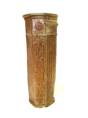 Terracotta Water Fountain with Floral Decoration and Medici Cup, 19th Century-EUT-2023583