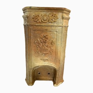 Terracotta Water Fountain with Floral Decoration and Medici Cup, 19th Century-EUT-2023583