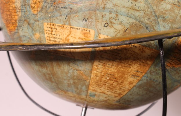 Terrestrial Library Globe on Stand from J. Forest Paris, 19th Century-HPU-1789176