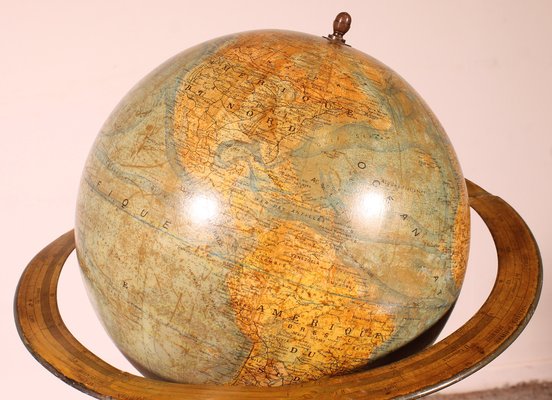 Terrestrial Library Globe on Stand from J. Forest Paris, 19th Century-HPU-1789176