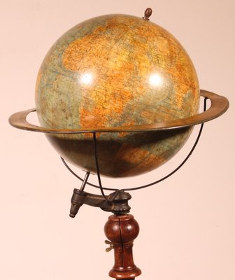 Terrestrial Library Globe on Stand from J. Forest Paris, 19th Century-HPU-1789176