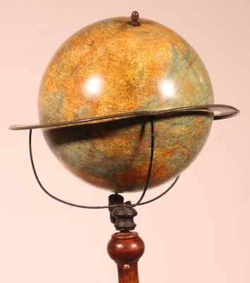 Terrestrial Library Globe on Stand from J. Forest Paris, 19th Century-HPU-1789176