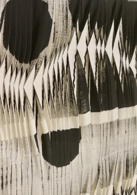 Textile Sculpture Board with Wave and Relief Effect in Charcoal Shades-OTF-1817611