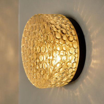 Textured Dots Glass Wall Light by Hillebrand, 1960s-VDW-1264776