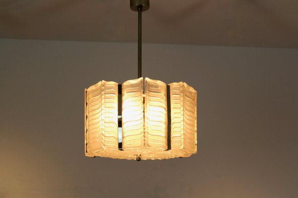 Textured Glass & Nickel Pendant from Kalmar-MO-1158530