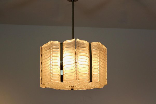 Textured Glass & Nickel Pendant from Kalmar-MO-1158530