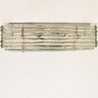 Textured Glass Square Flush Mount attributed to Kalmar, Austria, 1960s-VDW-2044214