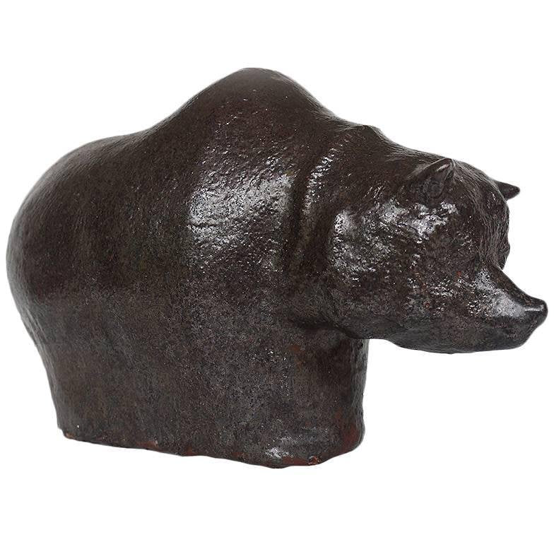 Textured Glaze Bear Sculpture by Rudi Stahl, Germany