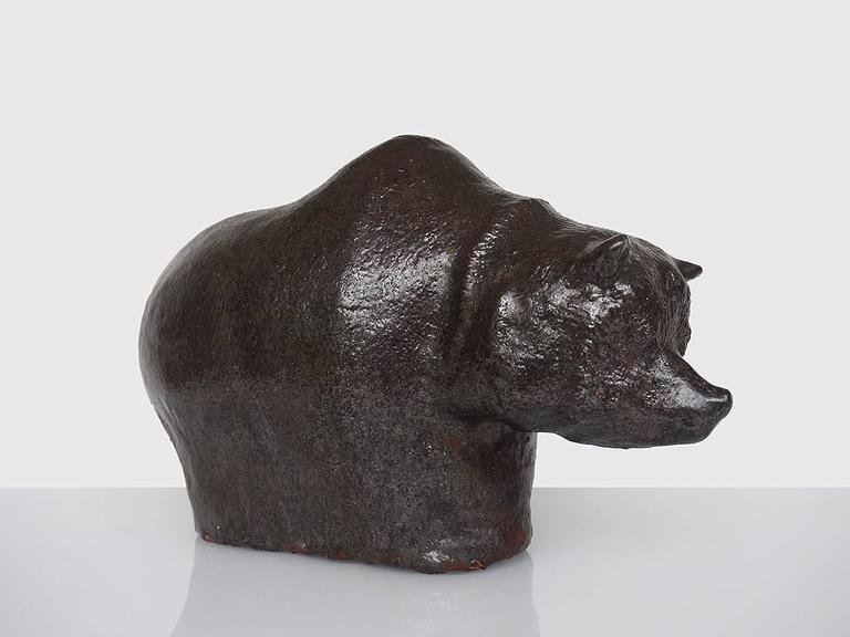 Textured Glaze Bear Sculpture by Rudi Stahl, Germany