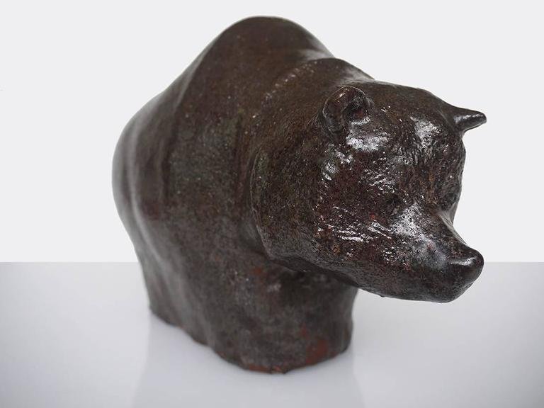 Textured Glaze Bear Sculpture by Rudi Stahl, Germany