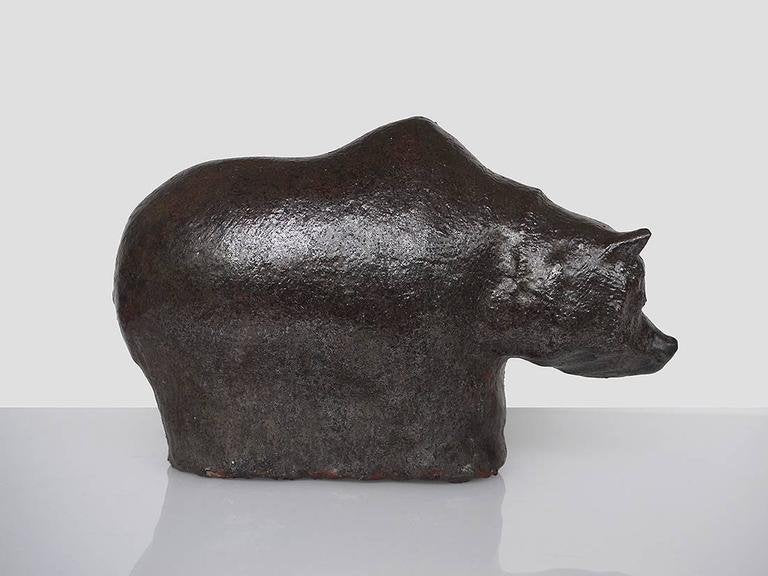 Textured Glaze Bear Sculpture by Rudi Stahl, Germany