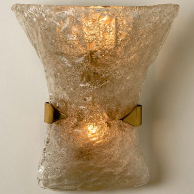 Textured Murano Glass Brass Sconces, 1960s, Set of 2-VDW-832083