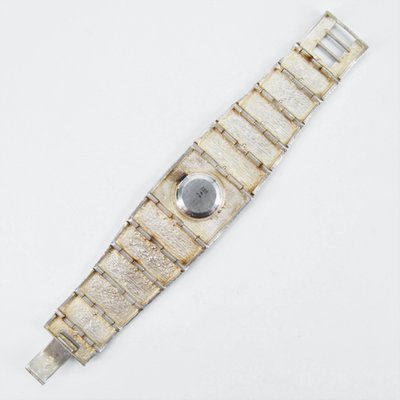 Textured Silver Ladys Watch, 1970s-OLU-1346524