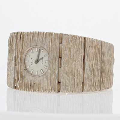 Textured Silver Ladys Watch, 1970s-OLU-1346524