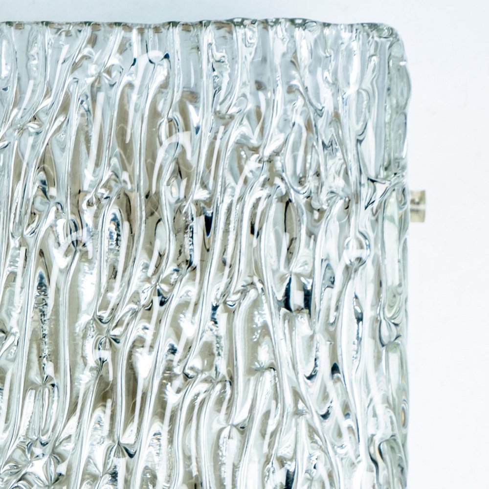 Textured Wave Glass Wall Light attributed to Kaiser Leuchten, 1970s