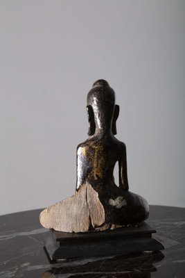 Thai Artist, Dvaravati Meditation Buddha Statue, 1800, Walnut-RCE-1721721