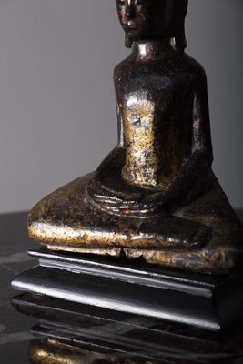 Thai Artist, Dvaravati Meditation Buddha Statue, 1800, Walnut-RCE-1721721