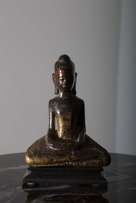 Thai Artist, Dvaravati Meditation Buddha Statue, 1800, Walnut-RCE-1721721