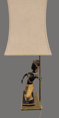 Thai Bronze Buddha Table Lamp with Double Black and Gold Patina attributed to Maison Charles for Maison Jansen, 1960-SIZ-2020406