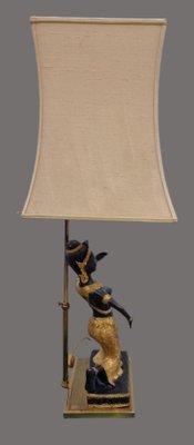 Thai Bronze Buddha Table Lamp with Double Black and Gold Patina attributed to Maison Charles for Maison Jansen, 1960-SIZ-2020406