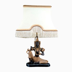 Thai Buddha Lamp in Bronze with Double Black and Gold Patina by Maison Charles for Maison Jansen, 1960-XNH-1807976