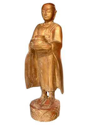 Thai Statue of Buddha, Carved Wood-TCS-1156175