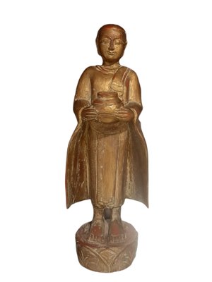 Thai Statue of Buddha, Carved Wood-TCS-1156175