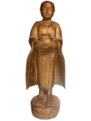 Thai Statue of Buddha, Carved Wood-TCS-1156175