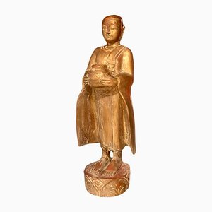 Thai Statue of Buddha, Carved Wood-TCS-1156175