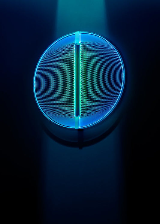 Thanks for the Planets Blue Green Light Sculpture by Arnout Meijer