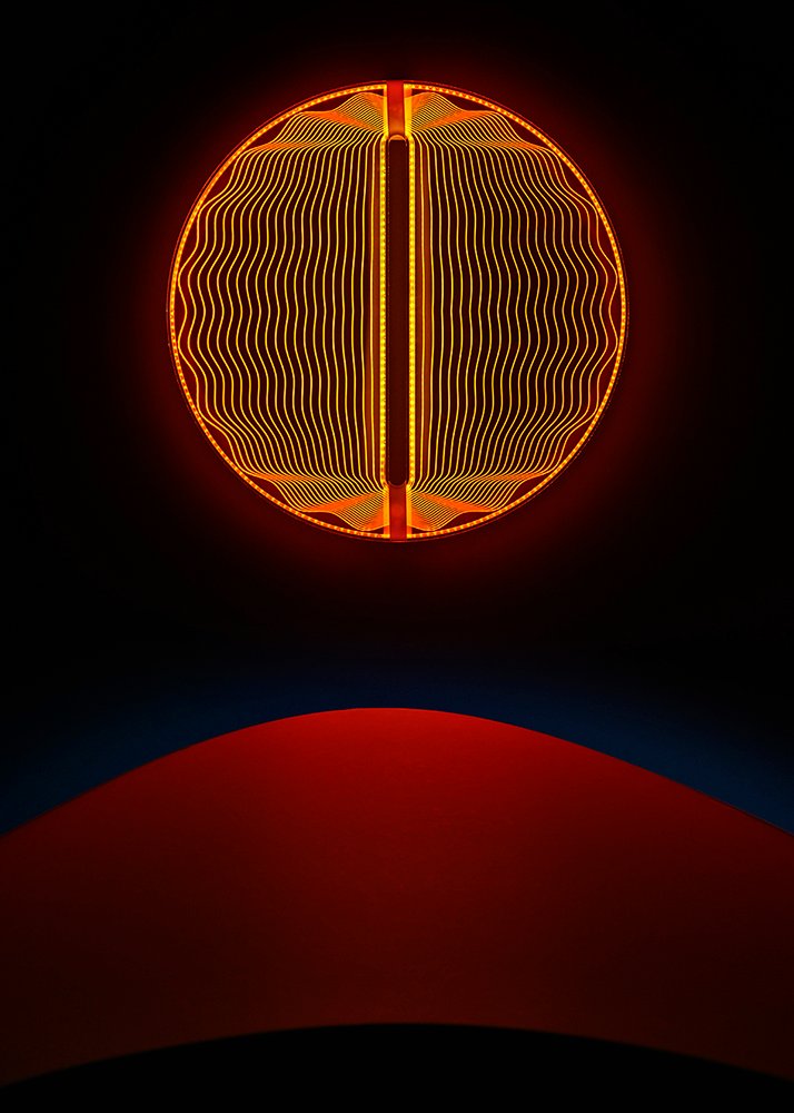 Thanks for the Planets Red Yellow Light Sculpture by Arnout Meijer