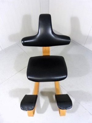 Thatsit Balance Chair in Beech & Leather Chair by Peter Hvidt for Stokke, 1990s-TU-1801270