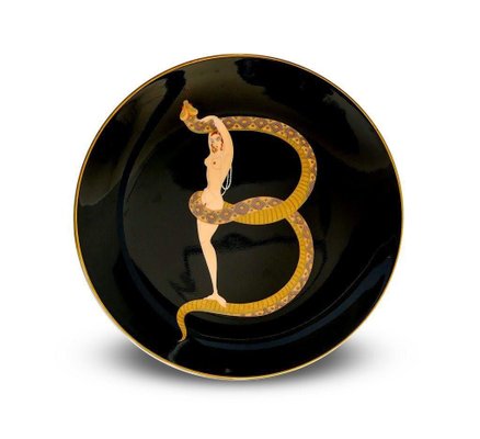 The Alphabet Ceramic Plate Set after Erté, 1986, Set of 4-ZCI-752728