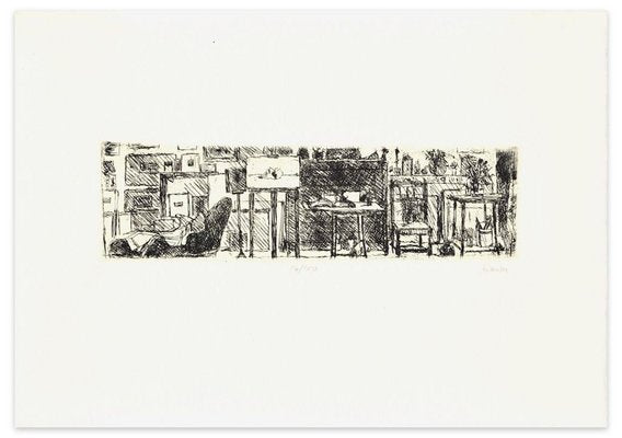 The Artist's Studio - Original Etching by Renzo Biasion - 1960s 1960s-ZCI-755430