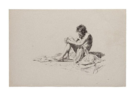 The Beggar Woodcut Print by Attilio Stefanori, 1880-ZCI-786908