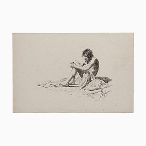 The Beggar Woodcut Print by Attilio Stefanori, 1880-ZCI-786908