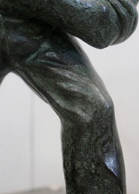 The Boules Player, Bronze Sculpture with Green Patina, Early Twentieth Century-RVK-805574