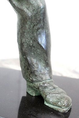 The Boules Player, Bronze Sculpture with Green Patina, Early Twentieth Century-RVK-805574