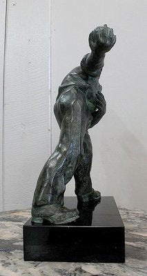 The Boules Player, Bronze Sculpture with Green Patina, Early Twentieth Century-RVK-805574