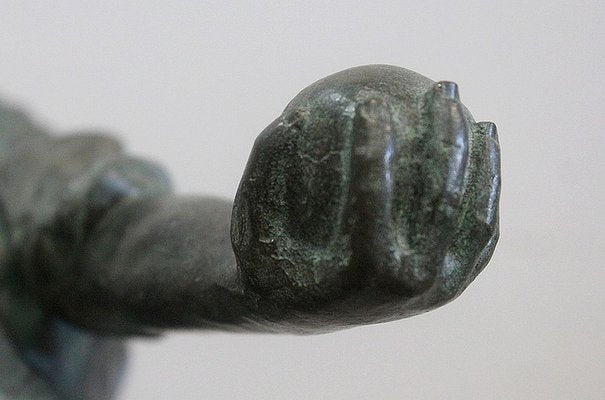 The Boules Player, Bronze Sculpture with Green Patina, Early Twentieth Century-RVK-805574