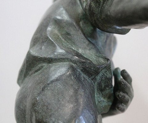 The Boules Player, Bronze Sculpture with Green Patina, Early Twentieth Century-RVK-805574