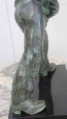 The Boules Player, Bronze Sculpture with Green Patina, Early Twentieth Century-RVK-805574