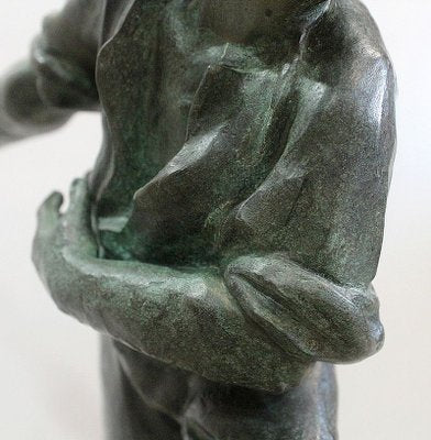 The Boules Player, Bronze Sculpture with Green Patina, Early Twentieth Century-RVK-805574