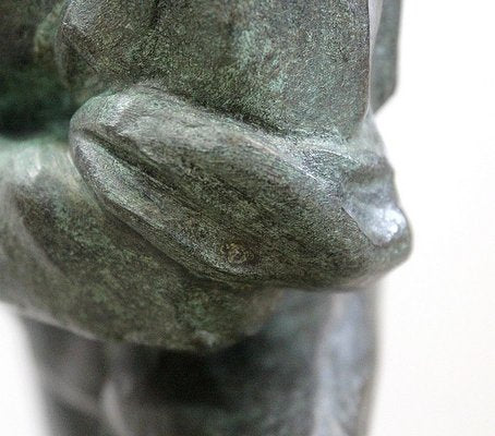 The Boules Player, Bronze Sculpture with Green Patina, Early Twentieth Century-RVK-805574