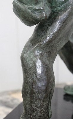 The Boules Player, Bronze Sculpture with Green Patina, Early Twentieth Century-RVK-805574