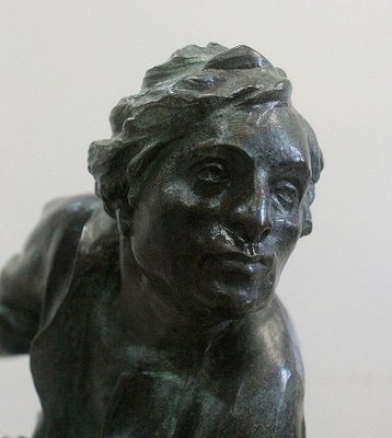 The Boules Player, Bronze Sculpture with Green Patina, Early Twentieth Century-RVK-805574